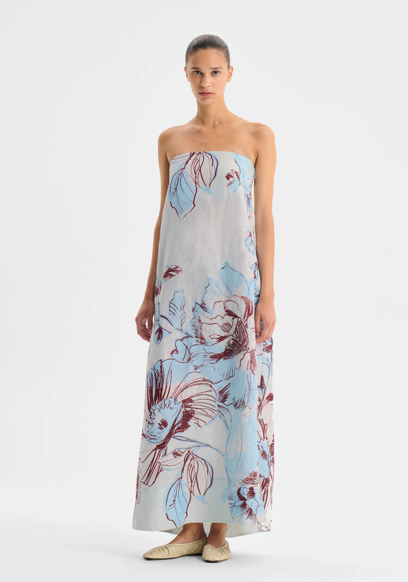 Mae Linen Strapless Dress – ReesandRees