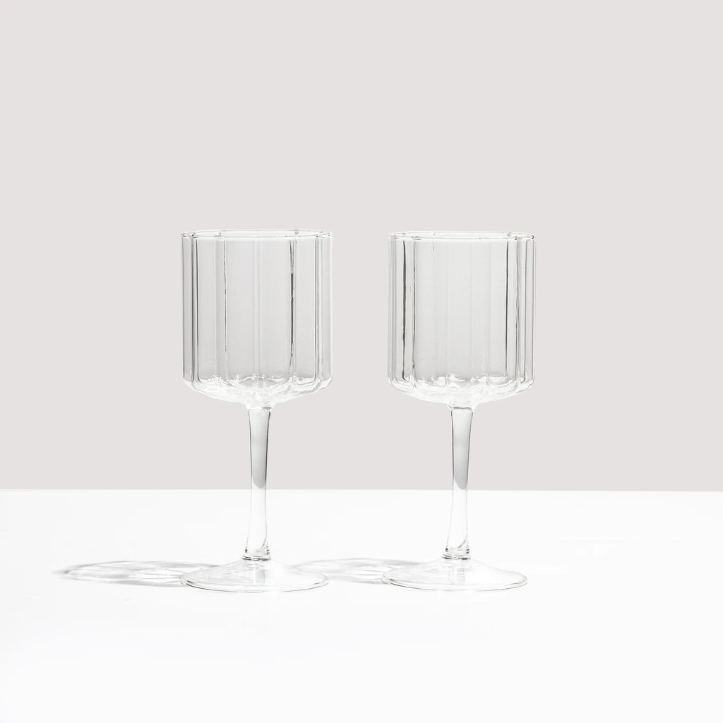 Fazeek | Wave Wine Glass Set of 2 | Clear