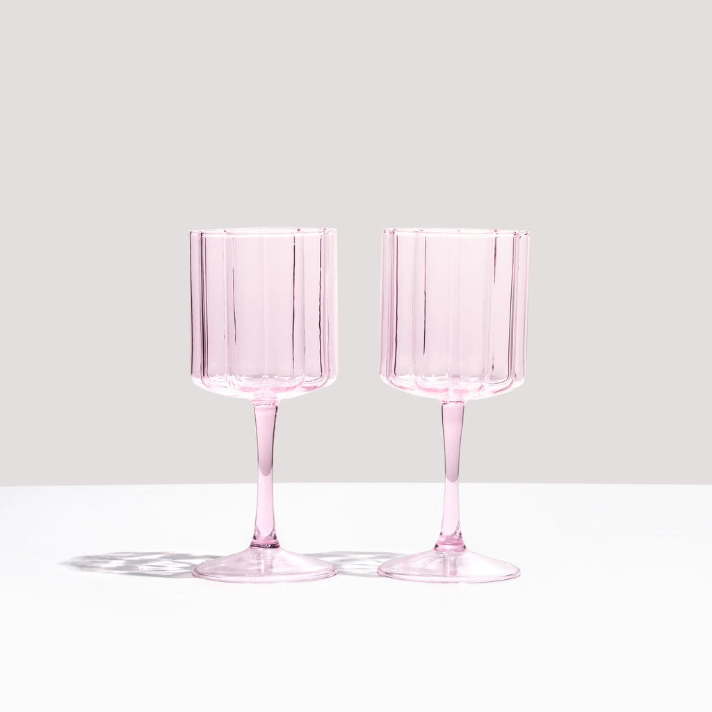 Fazeek | Wave Wine Glass Set of 2 | Pink