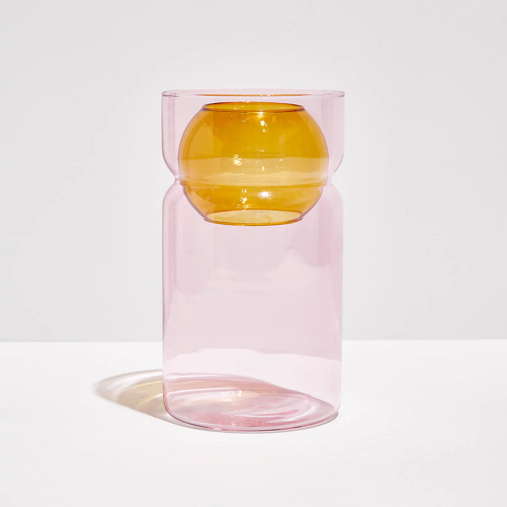 Fazeek | Balance Vase | Pink + Amber