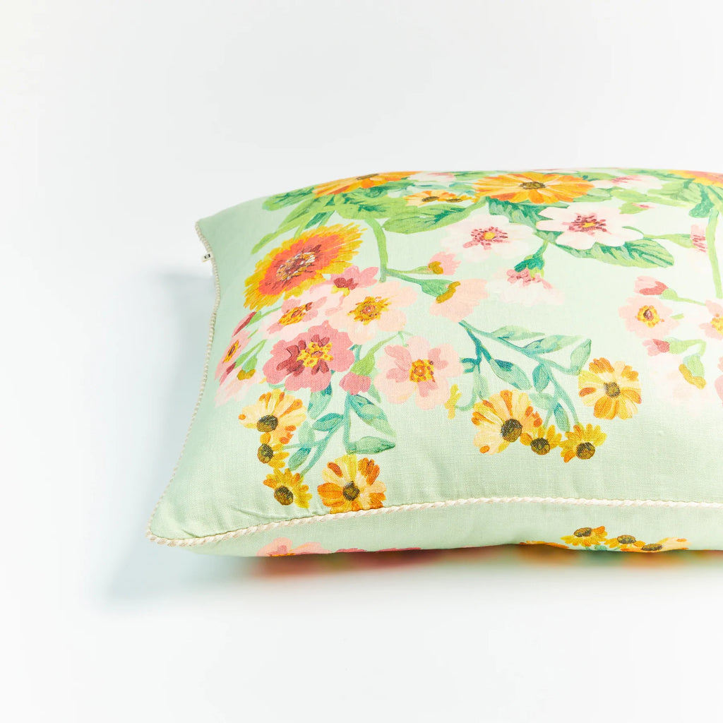 Bonnie & Neil | Flower Bed Cushion | Mint 60cm
