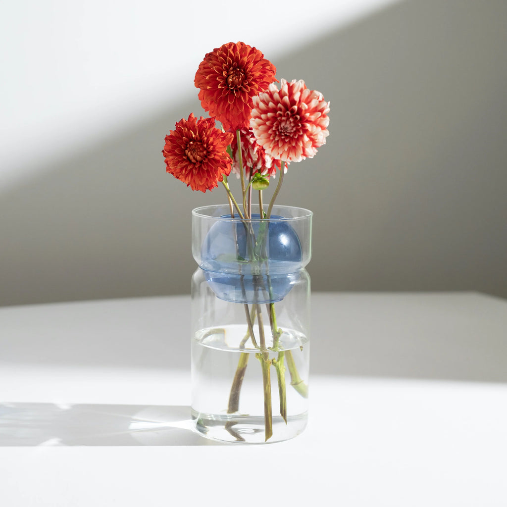 Fazeek | Balance Vase | Clear + Blue