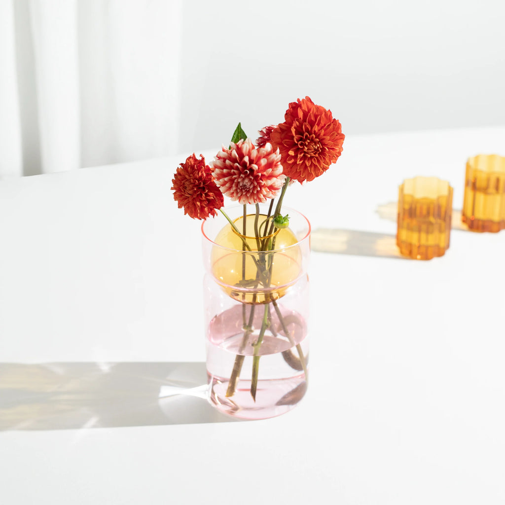 Fazeek | Balance Vase | Pink + Amber