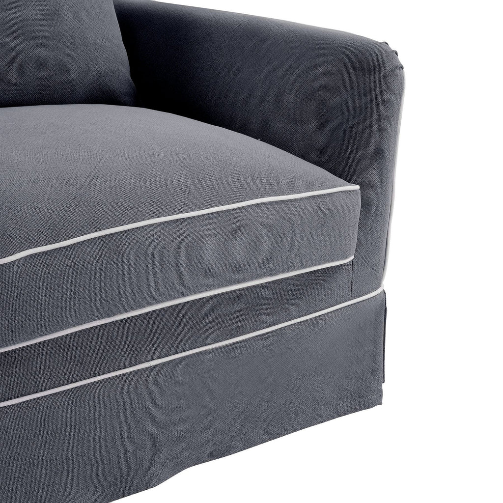 Noosa Armchair | Grey with White Piping